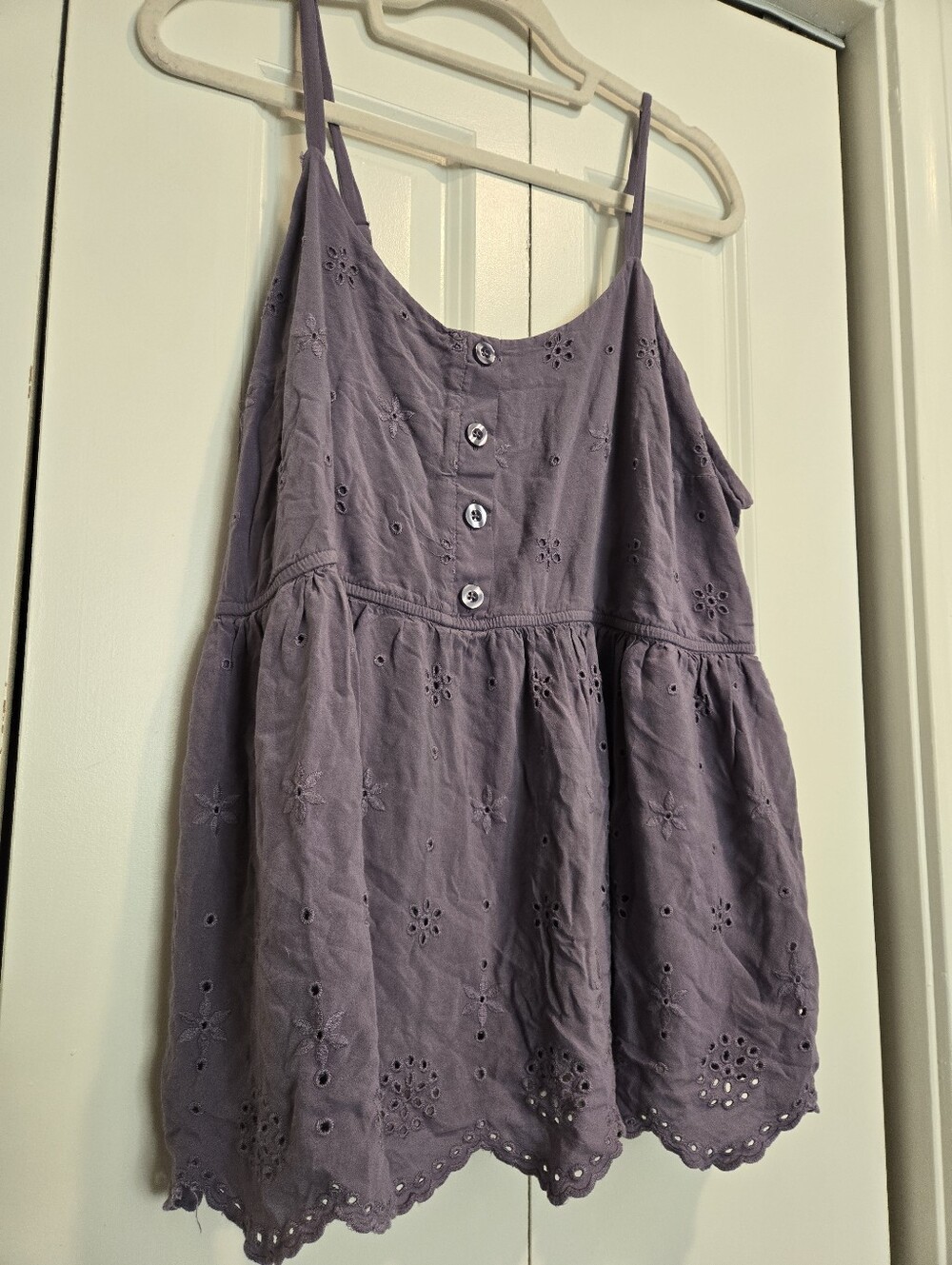 Torrid Lightweight Eyelet Peplum Blouse in Lavender 2x